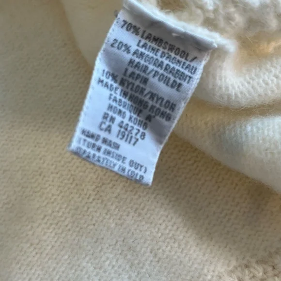 Marisa Christina Sweater Large Ivory Pearl Stud Lambswool Knit Cardigan Vintage - Picture 8 of 14